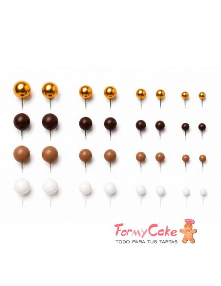 Set Bolas Decorativas Mix Chocolate 32ud Azucren