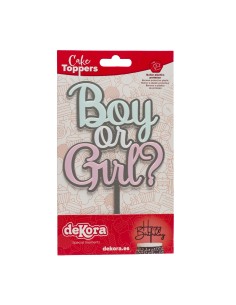 Topper "Boy Or Girl" Azul y Rosa Dekora 2