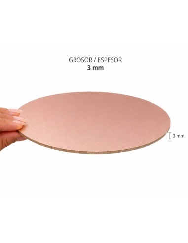 Base Redonda Excellente Oro Rosa Mate 30cm/3mm...
