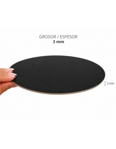 Base Redonda Excellente Negra Mate 30cm/3mm...