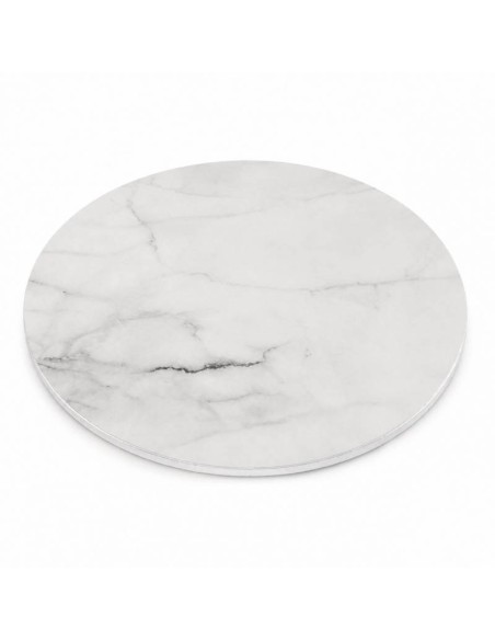 Base Redonda Gruesa para Tartas Marmol Blanco 30cm Azucren
