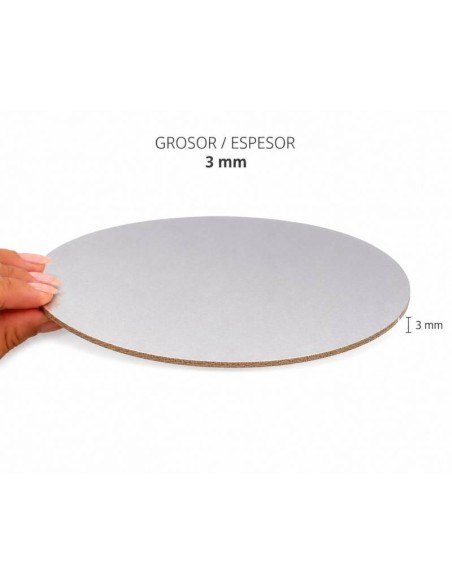 Base Redonda Excellente Plata Mate 25cm/3mm Azucren