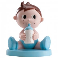 Figura para Tarta Bebé con Biberón Azul Dekora