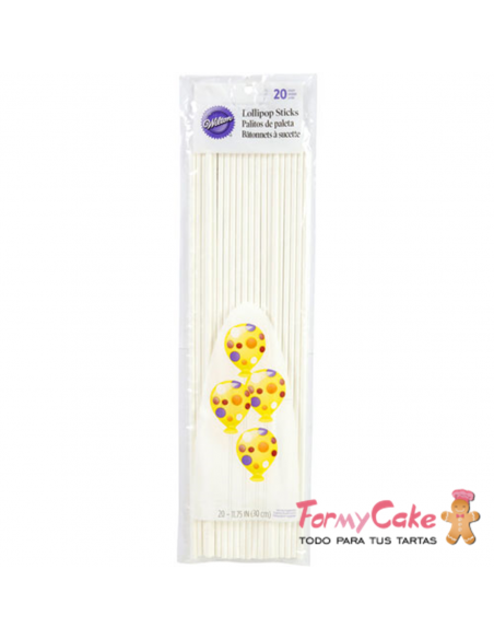Palitos Lollipops 10cm 50ud Wilton