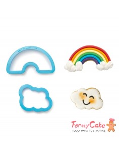 Kit 2 Cortadores Arcoiris y Nube Decora 2
