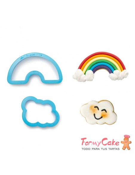 Kit 2 Cortantes  Arcoiris y Nube Decora